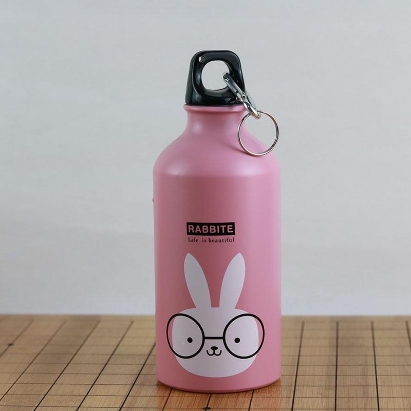 Aluminum Cartoon Water Bottle for Kids - Korean Style Outdoor Cycling Cup, Customizable Gift