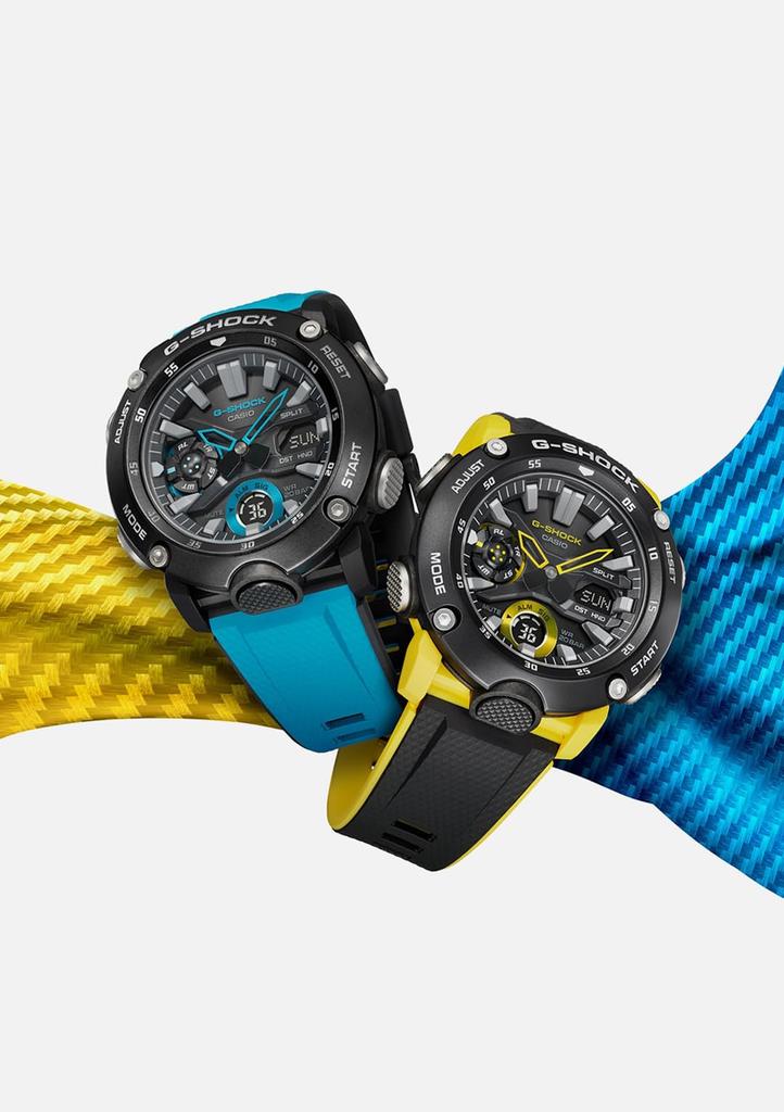 Casio Желтые часы с конструкцией Carbon Core Guard G-Shock GA-2000-1A9JF Мужские