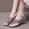 Women's Canvas Shoes Flat Ethnic Style Shallow Mouth Middle-aged People  Lazy Mother's Shoes