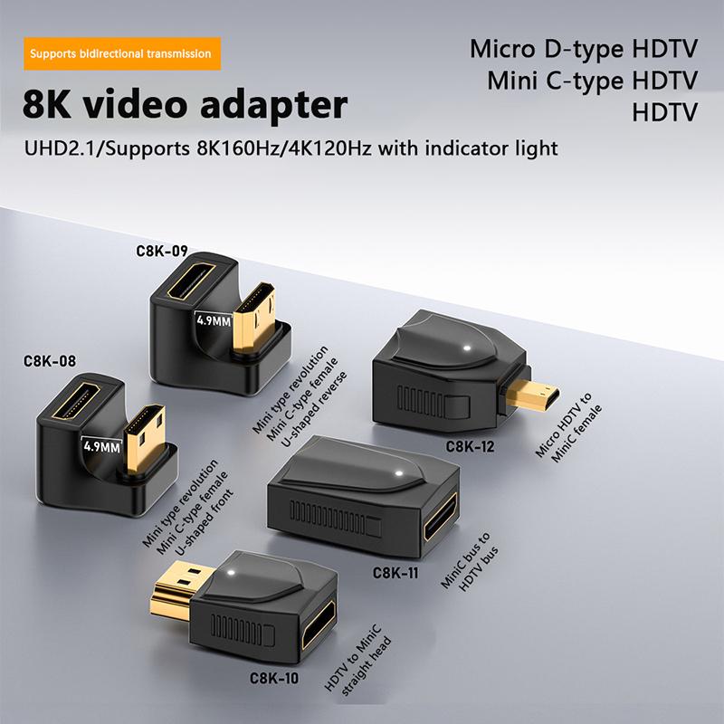 Мини-адаптер HDMI-HDMI, видеоплеер 1080P 2K 4K 60 Гц для мини-ПК, HDTV, HD-проектора для компьютера, коммутатора PS5, Xbox