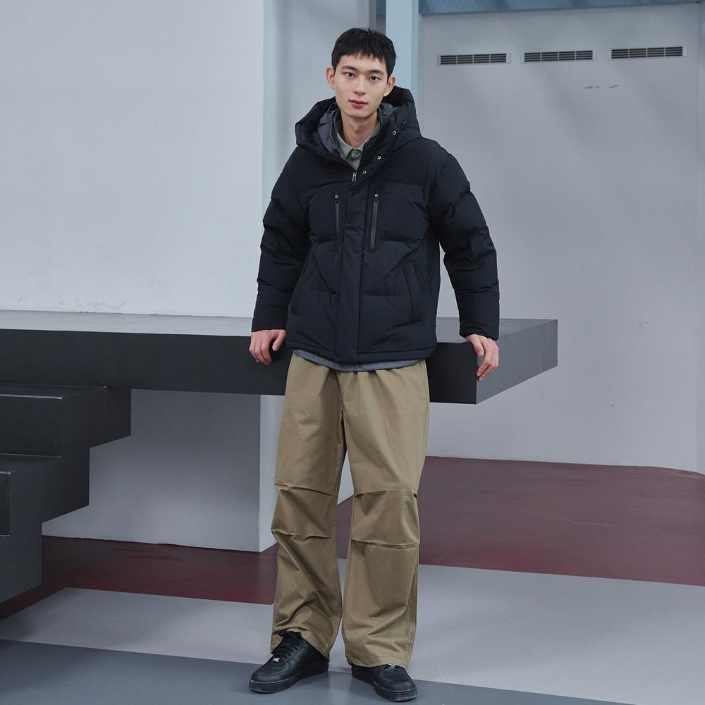 Nepa 7Lf2088 Унисекс Базовая тяжелая пуховая куртка_Черная