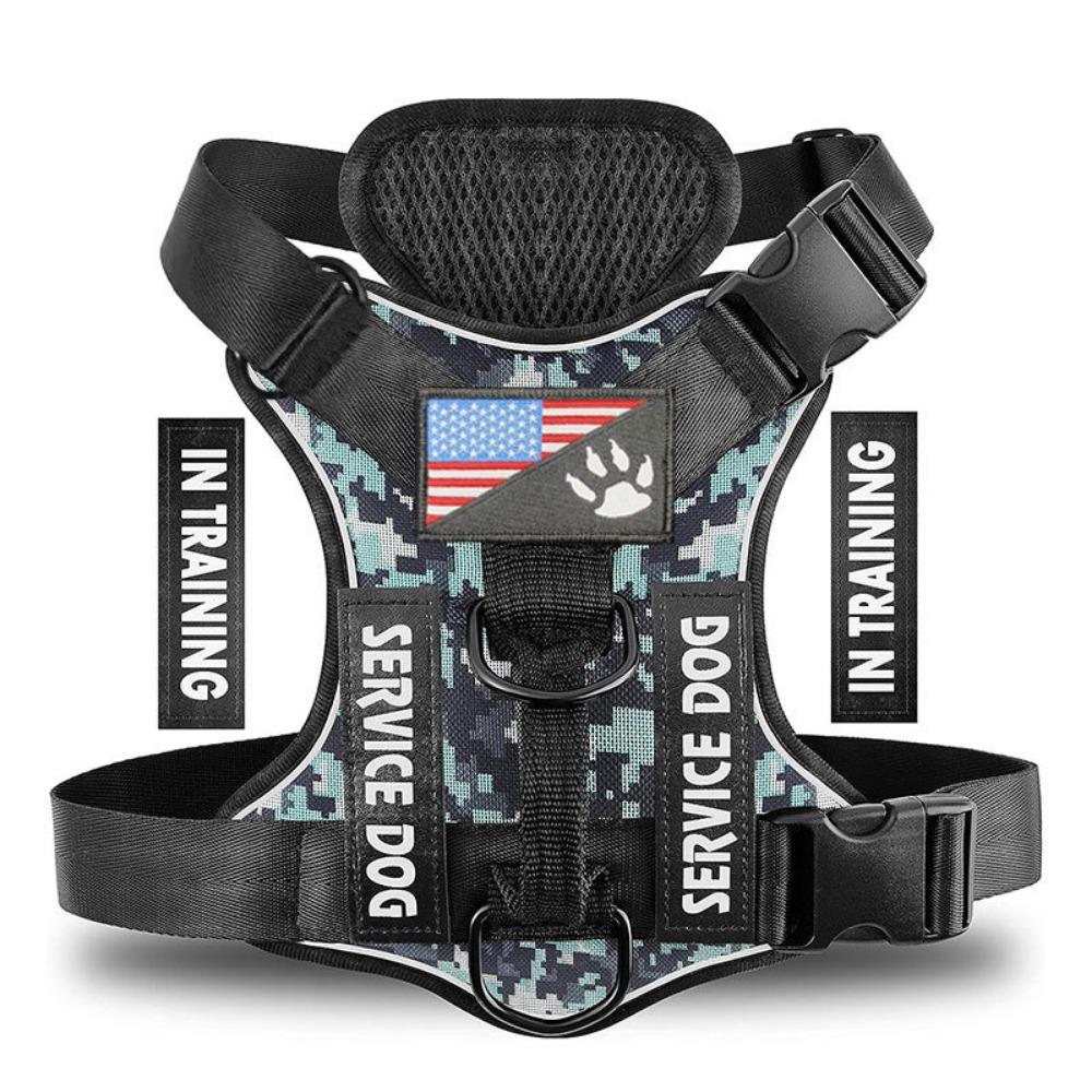 New Large Dog Tactical Chest Strap Vest Thickened Anti-explosion and Reflective Adjustable Without Neck Restraint