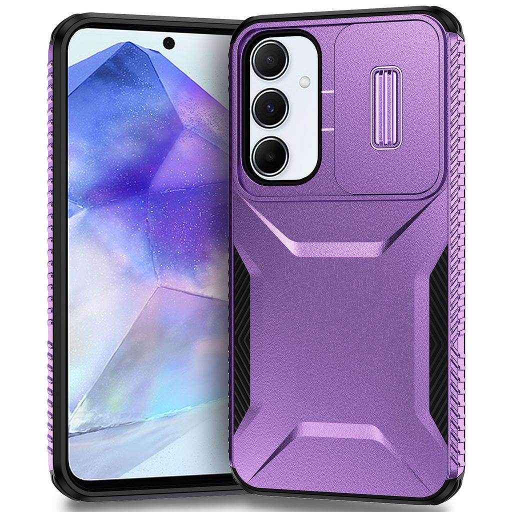 Противоударный чехол для Samsung Galaxy A55 5G, PC+TPU, чехол для телефона со сдвижной крышкой для камеры