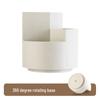Three-Grid Rotating Pen & Makeup Brush Holder - Large Capacity, Multifunctional Japanese Office & Education Storage Box