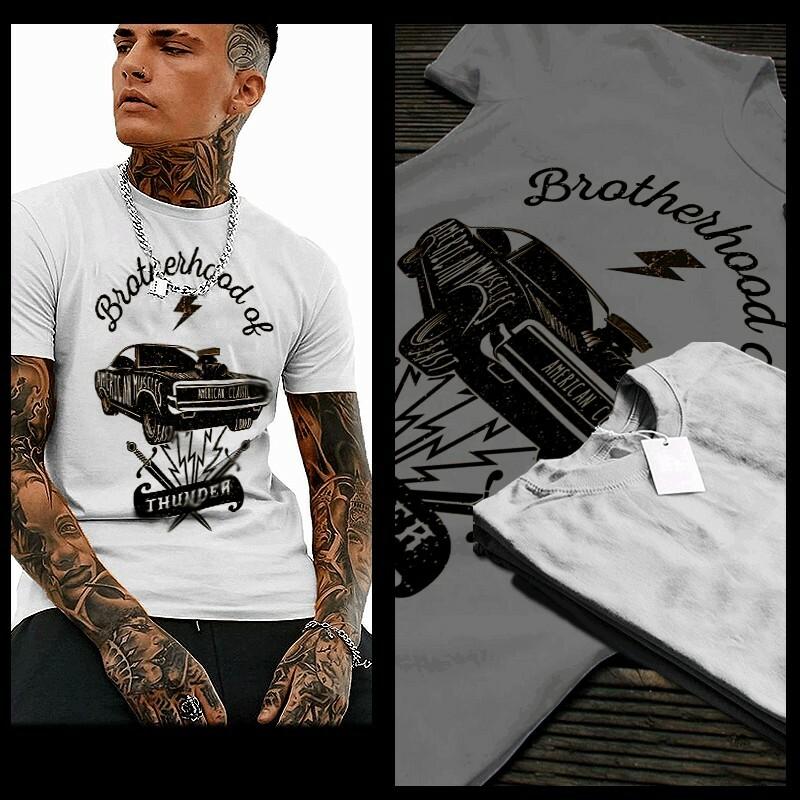 Car Racing T-shirt American Motor Sport Racing Auto Race Drag Race XL White Tee