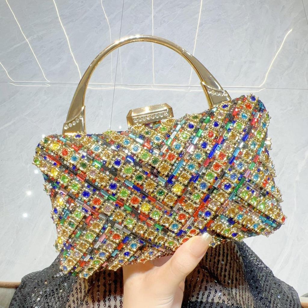 Ретро европейско-американский клатч с полным бриллиантовым покрытием: Элегантная сумка кроссбоди на одно плечо для светских львиц и вечерних мероприятий