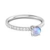 Moonstone Round Soliatire Ring- 925 Sterling Silver