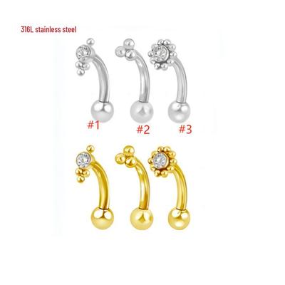 Пирсинг-стержень из нержавеющей стали 6-10 мм для брови, уха и пупка с внешней резьбой