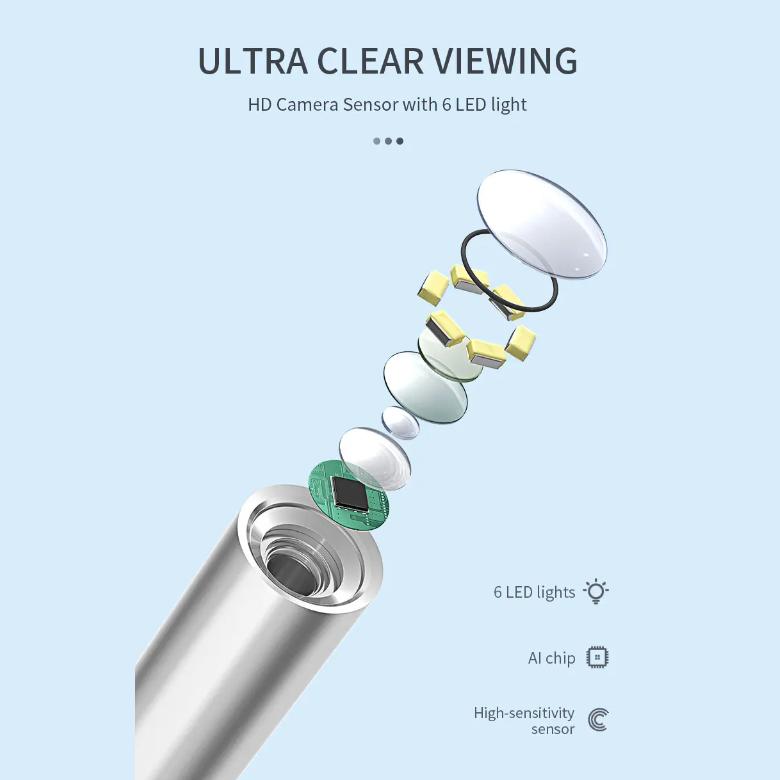 TESLONG 4.5 Inch IPS Color Screen Digital Otoscope 1.0MP 1080P HD 3.9mm Lens Ear Inspection Camera 6 LEDs IP67