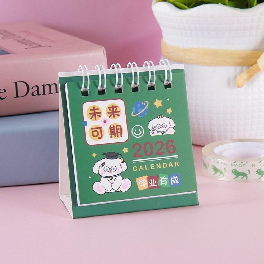 Coil Binding 2026 Desk Calendar Mini Standing Calendar Cute Daily Planner  Desktop Decoration