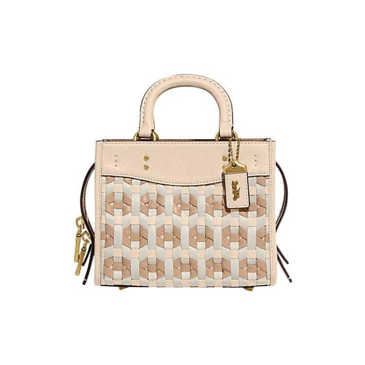 New COACH Rogue Leather Handbag Shoulder Bag Crossbody Bag Small Size Women's Ecru CB838-B4RHR
