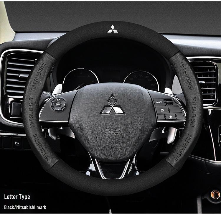 Замшевая кожаная оплетка рулевого колеса для Mitsubishi: Outlander, ASX, Eclipse, Pajero Sport, Lancer