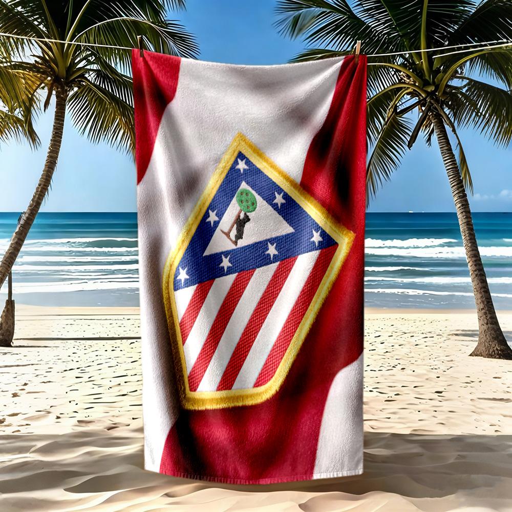 Пляжное полотенце Atletico Madrid Супермягкое Микрофибра Быстросохнущая Ткань Комфортное Легкое