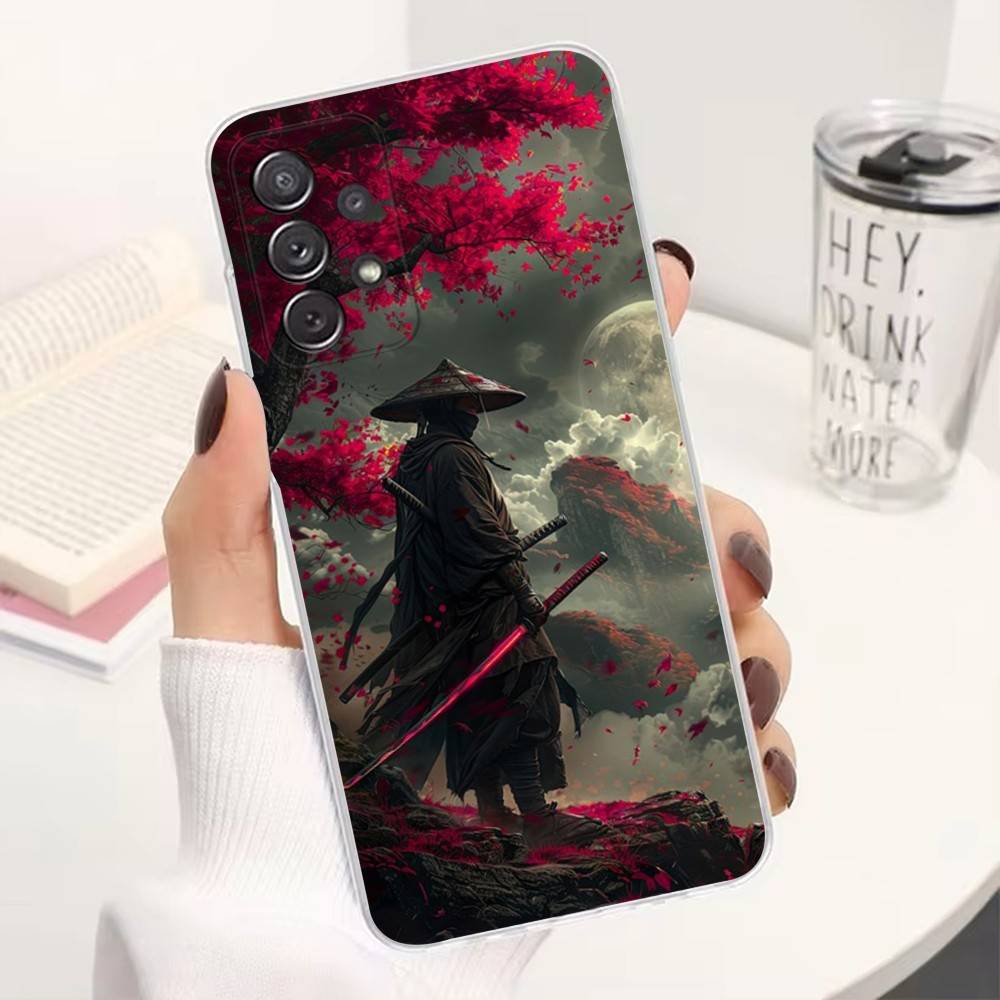 B-Бусидо S-Самурай Чехол для телефона для Samsung A30,71,51,S9,10,20,Ultra,FE,Lite, S22,23,21,Plus, Прозрачный, Силиконовый чехол