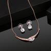 Gorgeous Rose Gold Crystal Necklace Set for Women