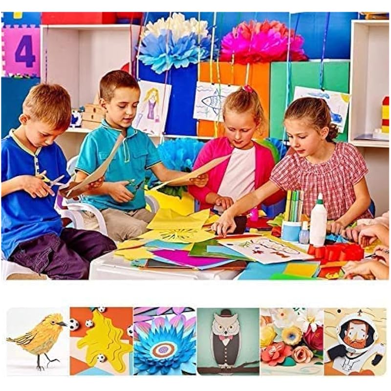 Eclet 40 Pcs Color A4 Medium Size Sheets (10 Sheets Each Color) Art And Craft Paper Double Sided Colored Set 3 (40)
