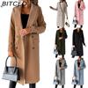 Women's Vintage Casual Lattice Print Autumn Winter Long Sleeve POLO Neck Jackets & Coats