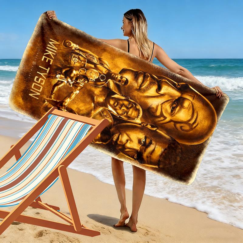 Mike Tyson: Legend beach towel Outdoor camping soft seaside swim Outdoor pool towel beach towel printing Travel and vacation towels