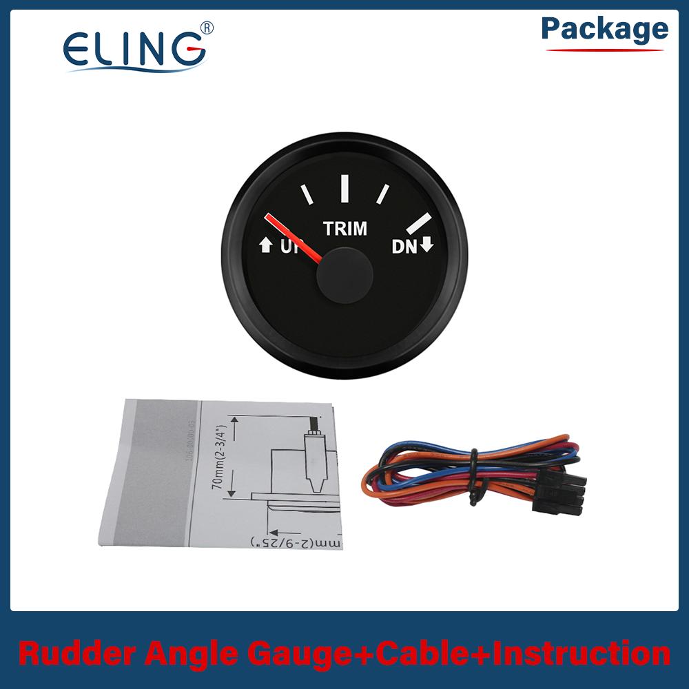 ELING New 52mm Waterproof Marine Trim Gauge Meter UP-DN Inboard Outboard Engine 0-190ohm Signal 12V 24V With Red Backlight