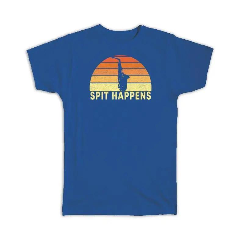 Retro Saxophone Wall Poster Spit Happens Home Art Illustration T Shirt