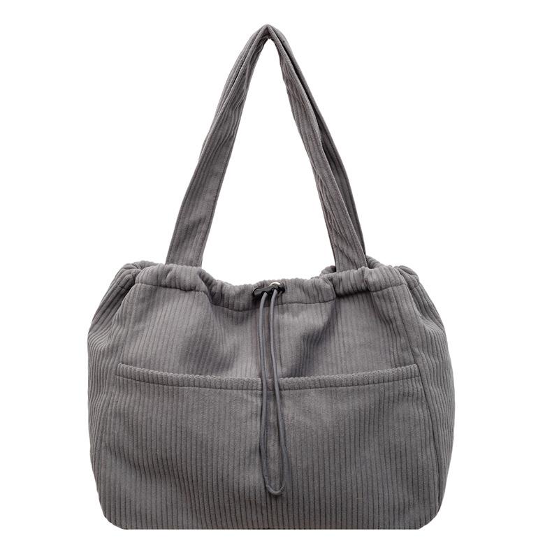 Corduroy Bag Women's Large Capacity Shoulder Shopping Bag Commuter Tote Bag