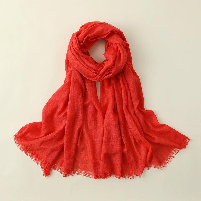 WTEMPO Solid Color Simple Casual Versatile Scarves Long Sun-protective Scarf Shawls Outdoor Beach Soft Scarves Holiday Festive Gift Scarves
