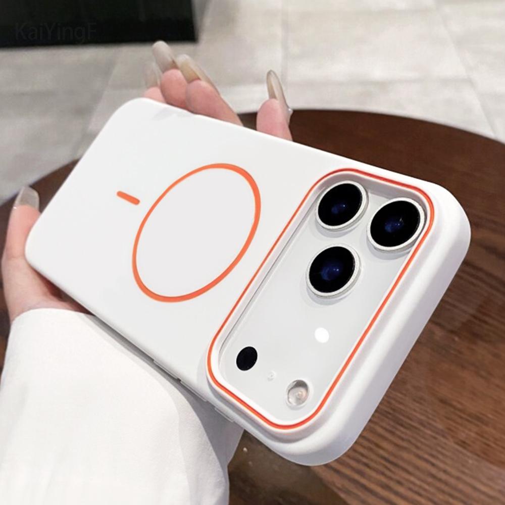 Роскошный Мягкий Силиконовый Чехол Для Телефона С Поддержкой MagSafe Для iPhone 11 12 13 14 15 16 17 Pro Max Магнитная Задняя Крышка Для Беспроводной Зарядки