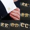 Men's French Shirt Shirt Cuff Links 26 Letters A-Z Cufflinks Gold Color For Men Gift High Quality