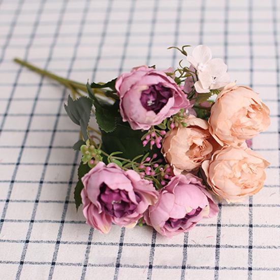 Искусственный цветок, красивый, не увядающий, изысканный, практичный, многоцветный, искусственный цветок пиона, украшение для общежития