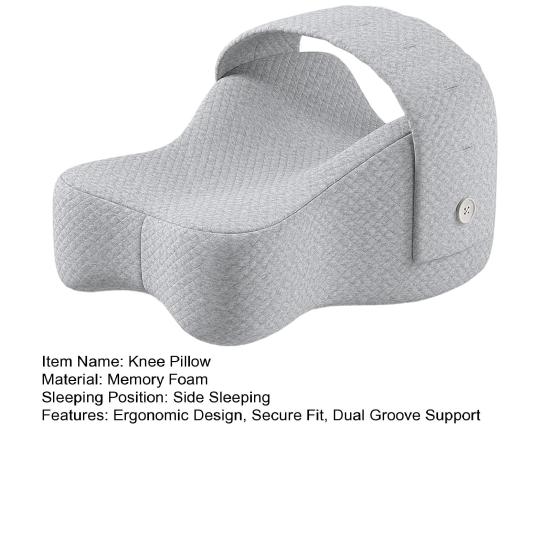 Подушка для колен из пены с памятью Большая подушка для ног с регулируемым ремешком Выравнивает позвоночник Облегчение ишиаса Поддержка спины коленей суставов