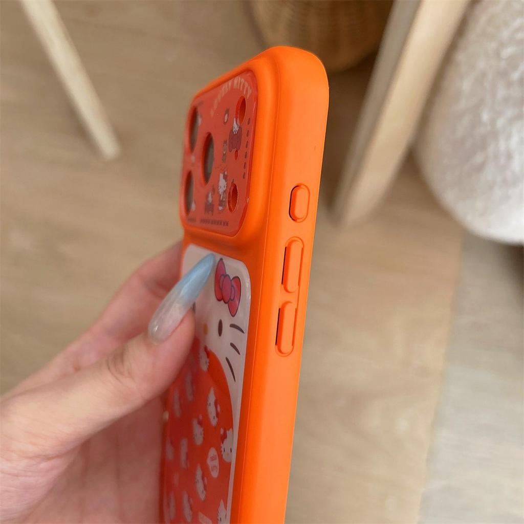 Чехол для iPhone 15 Pro Max с мультяшным рыжим котом - Противоударный, с большим окном