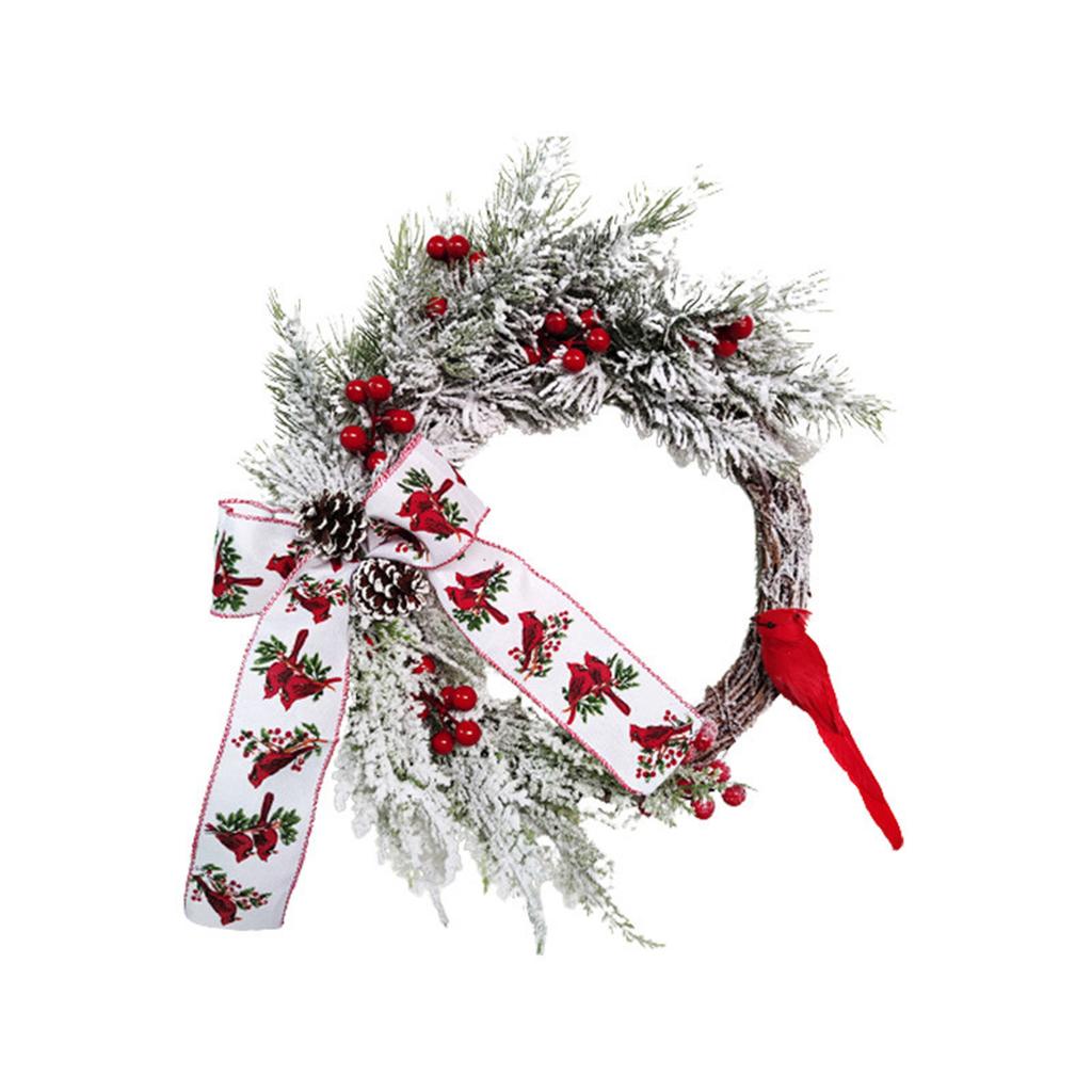 YHOPE Christmas Wreaths For Front Door,19.6Inch Red Bird Wreath Home Wall Decorations,Xmas Wreaths Christmas Wreath Outdoor