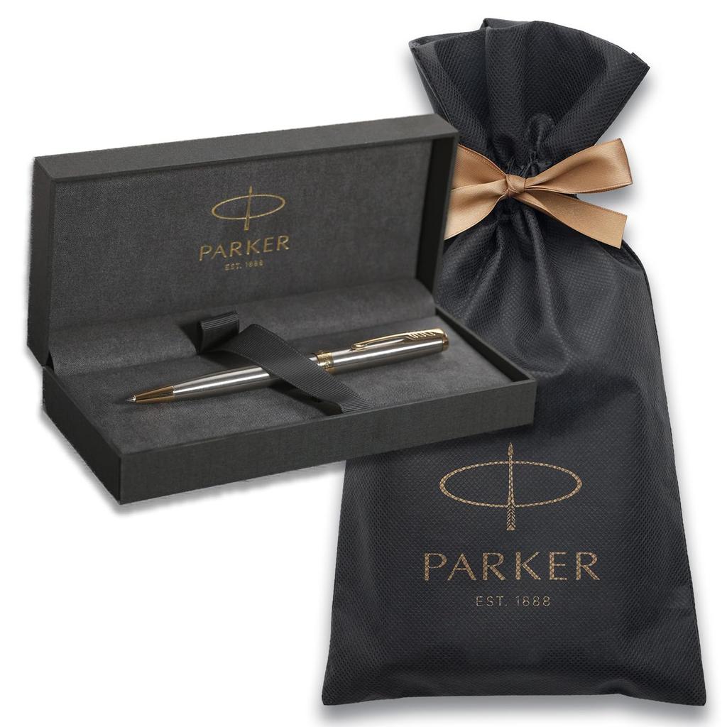 PARKER Ballpoint Pen Sonnet Stainless Steel GT Medium Point Wrapping Bag with Brand Logo Gift Box Gift Present Luxury Official Regular Imported