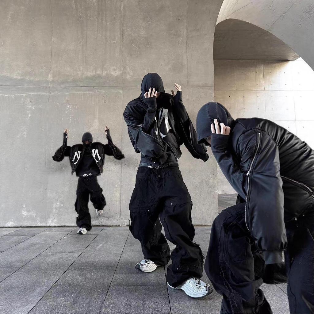 Хлопковая бейсбольная куртка-бомбер Mowalola с аппликацией, для тяжелых условий