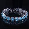 Jewelry Trend Charms Women 'S Tennis Bracelets Flower Shiny Zircon Luxury 925 Sterling Silver Wedding Accessories