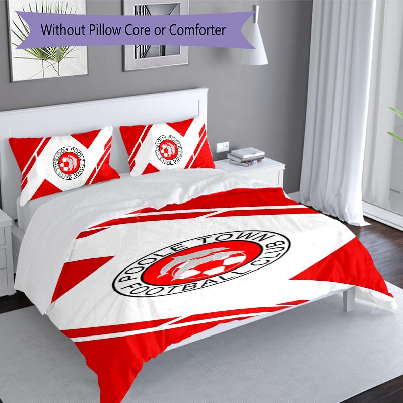 3pcs Football club logo Duvet Cover Set, Includes 1 Duvet Cover and 2 Pillowcases,Skin-Friendly&Comfortable Fabric,Suitable Bedding Sets