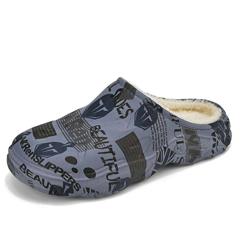 Мужские тапочки с добавлением хлопка, мягкие и удобные, износостойкие, вентилируемые, с толстой подошвой, водонепроницаемые, домашние тапочки, обувь для мужчин