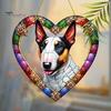 Dog Suncatcher Stained Acrylic Christmas Ornament Colorful Puppy Sun Catcher Window Hanging Decoration for Balcony Garden