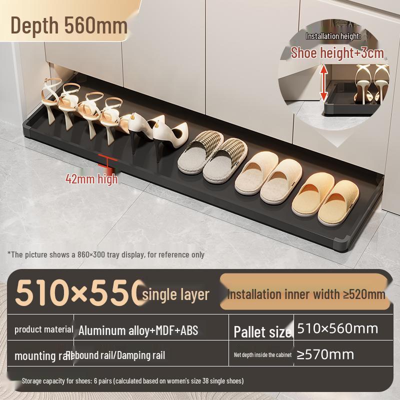 Шкаф для обуви с выдвижным ящиком и направляющими для прихожей