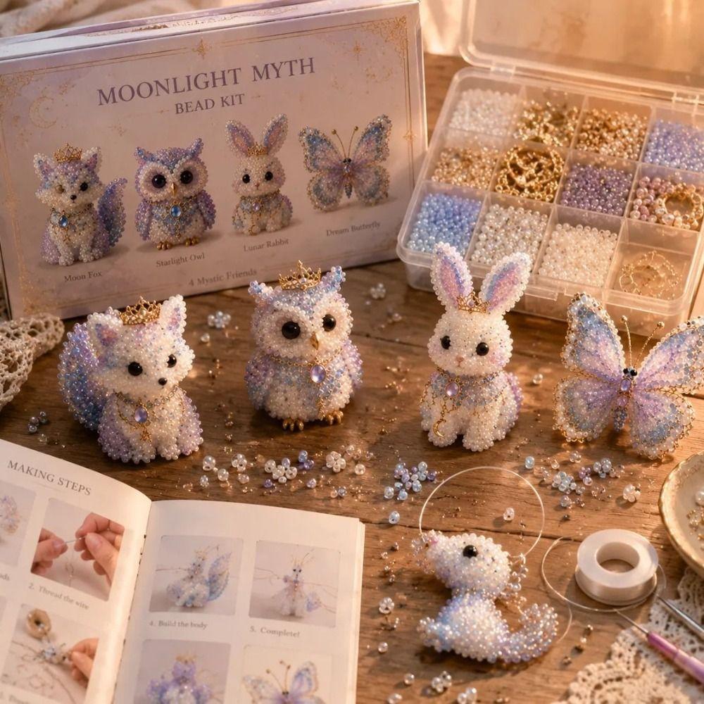 Animal Shape 3D Beaded Animal Kit Tiny Beads DIY Bead Craft Kit Handmade Bead Art Kit Home Decor