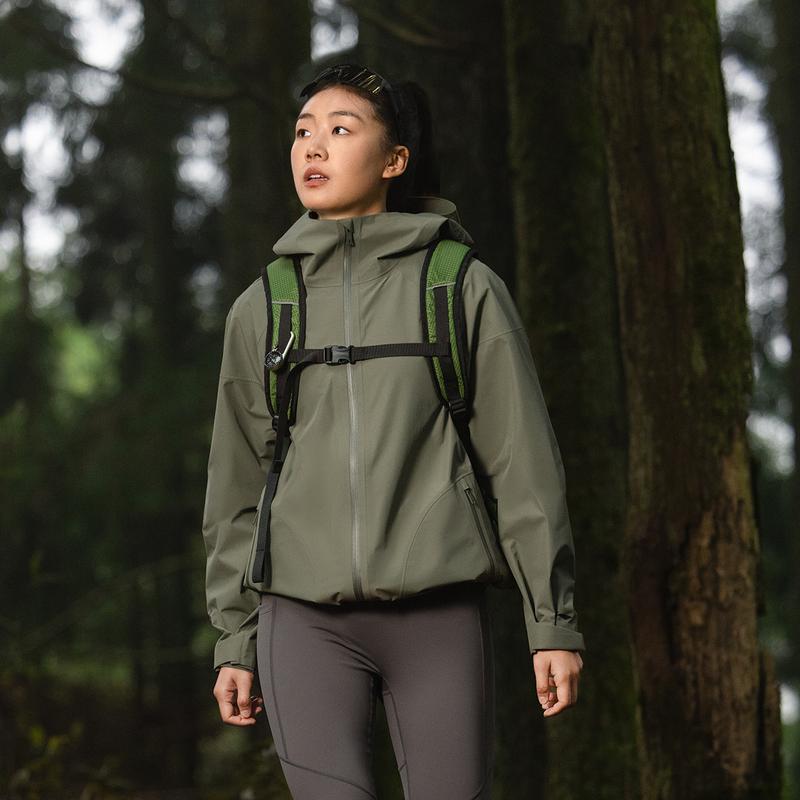 Li Ning CF Su Wan Long Jia Protection Series Outdoor однотонная свободная ветровка на молнии с капюшоном унисекс верхняя одежда чайно-зеленого цвета AEMV005-6
