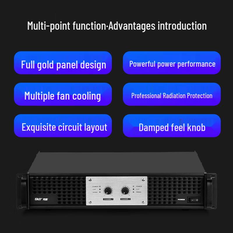 SAST MV-200AXS Professional Pure Power Amplifier CN plug (adapter included)