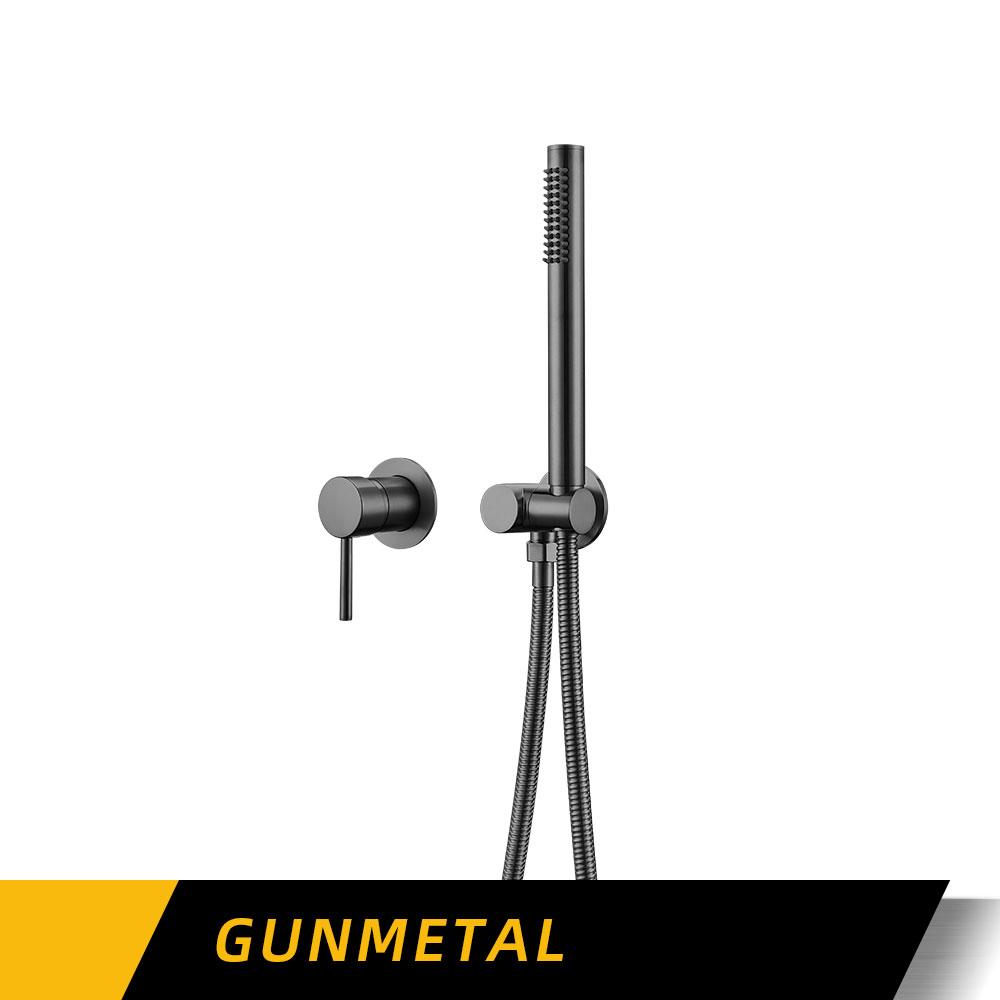 Ручная душевая система для ванной комнаты, матовый золотой смеситель для ванны с горячей и холодной водой, одна ручка и держатель для душа, отдельный набор кранов