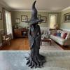 1pc Hand-Painted Gothic Witch Statue - Resin Halloween Decor with Intricate Details, Halloween Decorations, Indoor Outdoor Decor, Fantasy Themed Decor