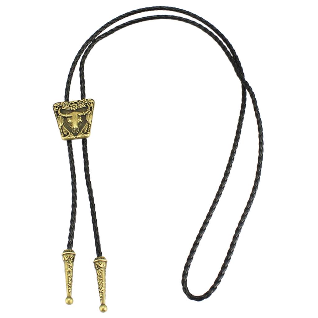 Винтажный западный ковбойский галстук-боло Лонгхорн Галстук Панк Ожерелье Аксессуар для костюма Американский галстук-бола Западный