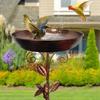 Vintage Garden Birdbath Iron Bird Feeding Dish Bird Feeder Ground Plugin Yard Patio