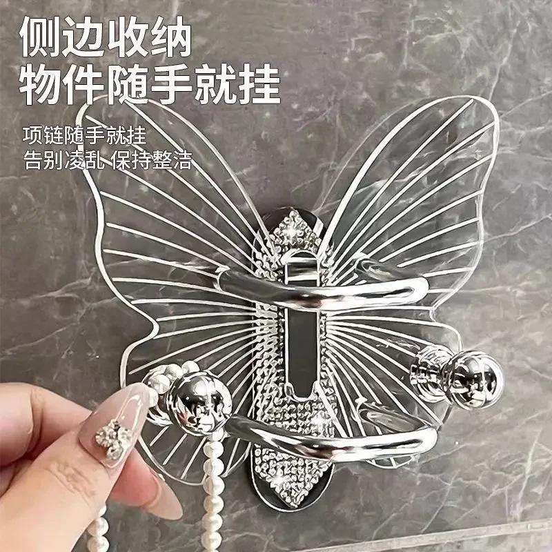 Легкая роскошная полка для хранения расчесок-бабочк, настенная, без перфорации, шнурок для ванной комнаты, резинка для волос, крючок для хранения колец для волос