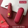 8-Ribs Mini Sun Umbrella Portable Pocket Capsule Umbrella with Box Beach Umbrella Sun Protection UV Folding Umbrella Parasol