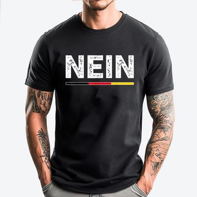 2026 Новый Nein Немецкий Нет Говорить Смешной Германия Винтажный Октоберфест Графический Футболка Мужчины Женщины Юмор Новинка Футболки Мужская Футболка