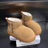 Уличный бархат и более толстые 2025 новые зимние теплые на толстой подошве женские короткие ботинки с большой головой обувь из хлопка для Северо-Востока